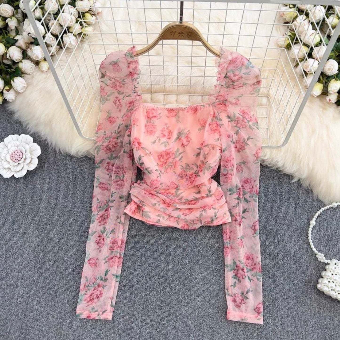 Gia Ruched Floral Top