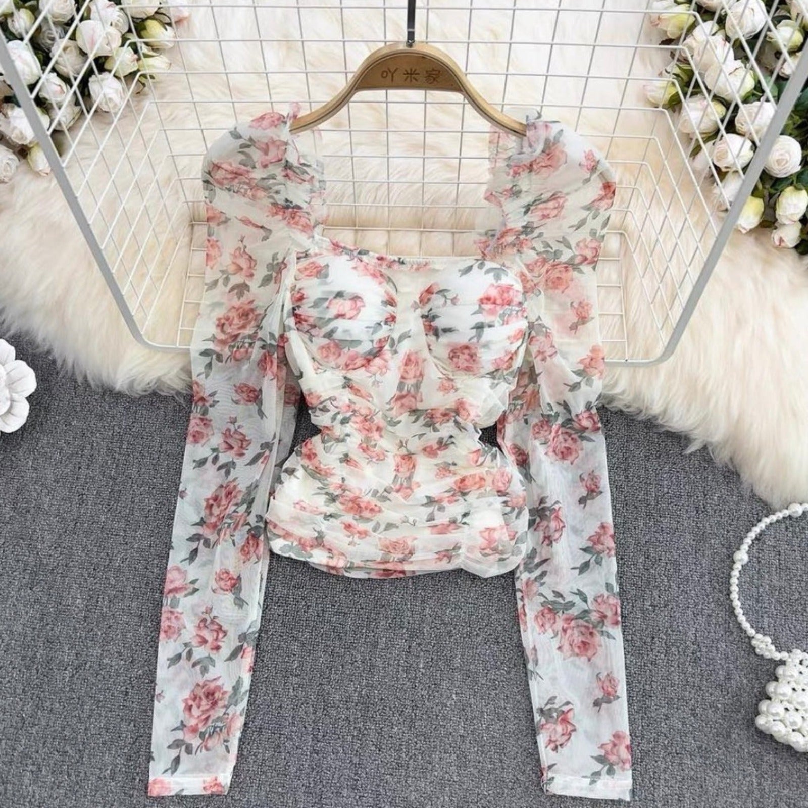 Gia Ruched Floral Top