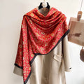 The Maharani Rouge Silk Stole showing deep rouge red imitation satin silk in 180x90cm format with smooth light-catching finish ideal for Indian festive and wedding wear
