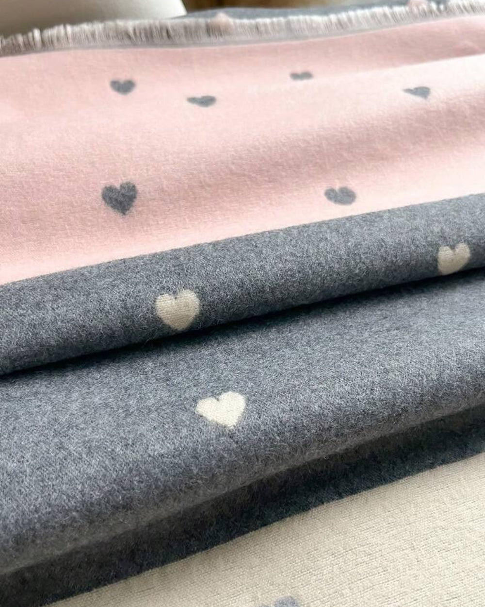 The Rosé Romance Reversible Stole showing contrasting reversible side with rosé romantic design in deeper warm tonal expression
