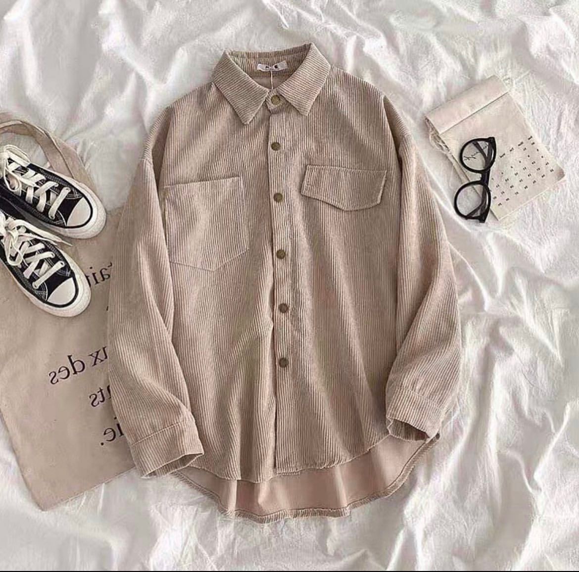 Harem Corduroy Shirt Jacket