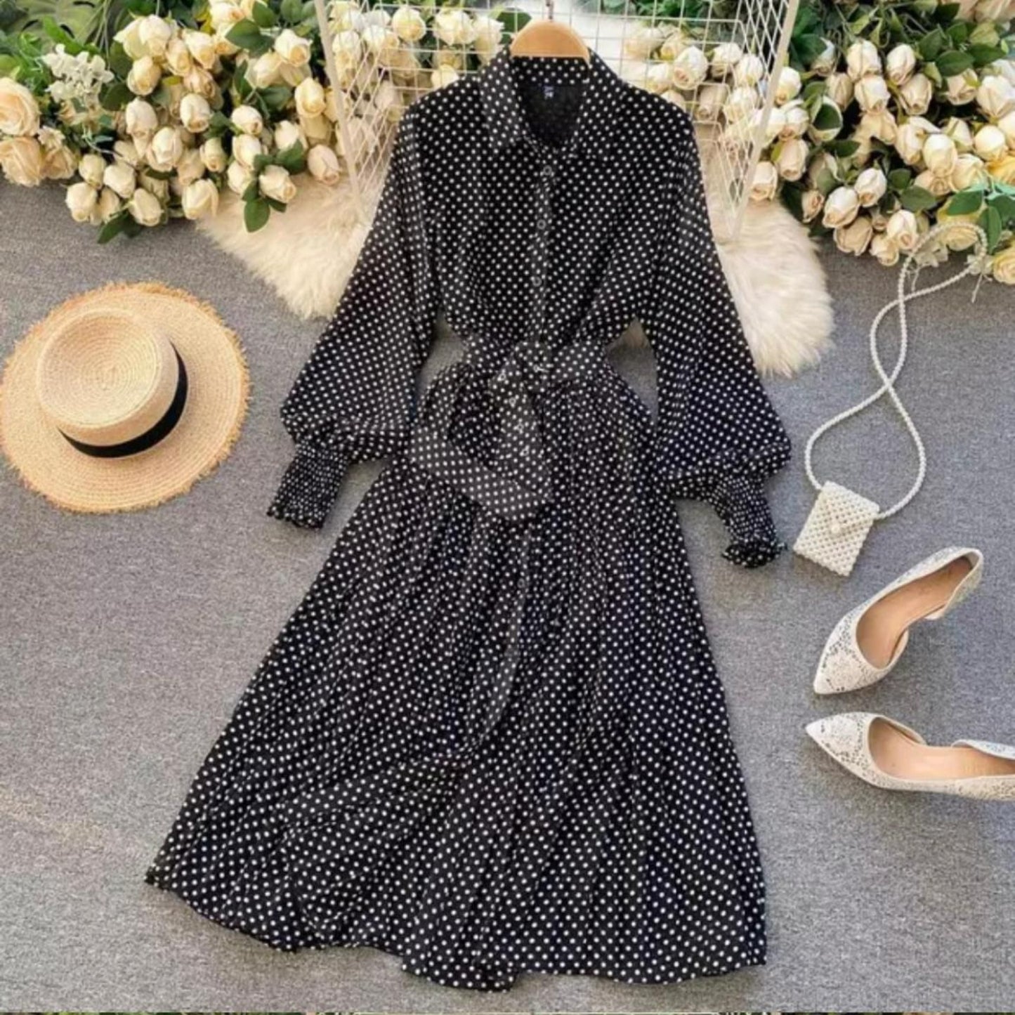 Verghese Polka Split Dress