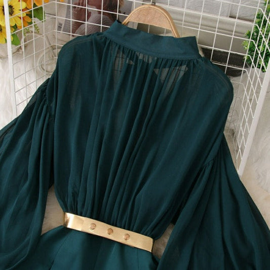 Capine Wide Leg Belted Jumpsuit