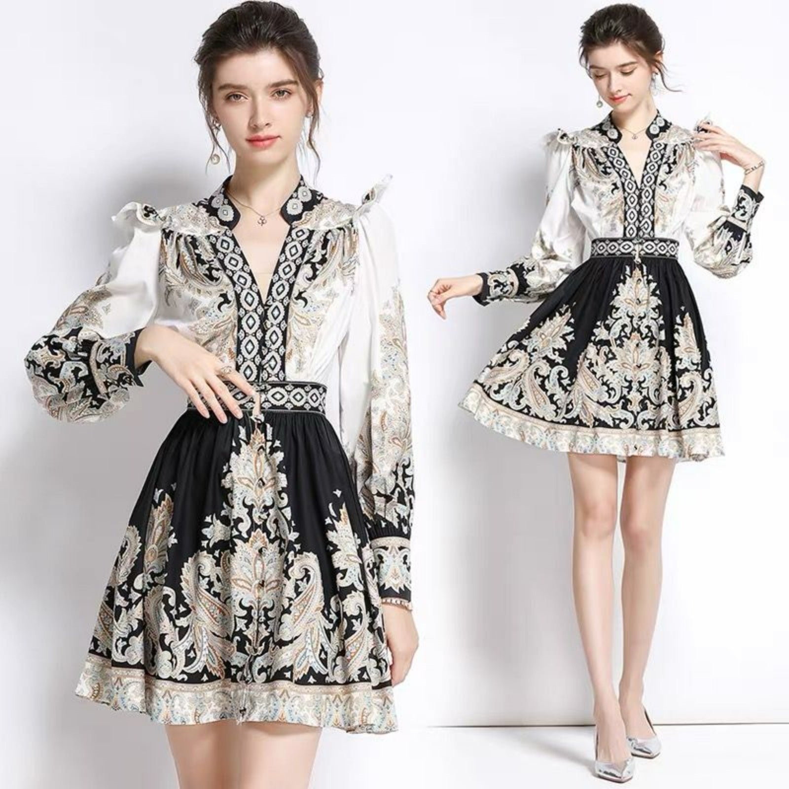 Vix Printed Skater Dress