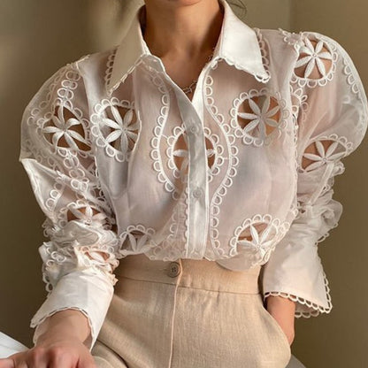 Vibe Eyelet Statement Shirt